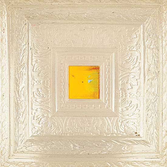 #228 ~ Harms - Untitled - Yellow, Blue and Red in Ornate Acrylic Frame #228 ~ Harms - Untitled - Yellow, Blue and Red in Ornate Acrylic Frame