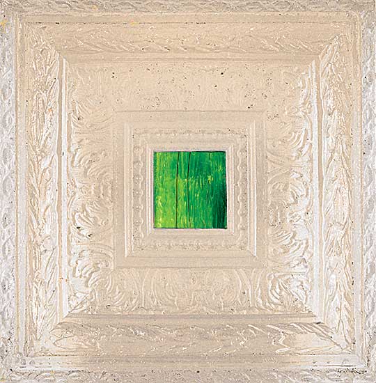 #230 ~ Harms - Untitled - Green and Black in Ornate Acrylic Frame #230 ~ Harms - Untitled - Green and Black in Ornate Acrylic Frame