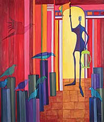 #242 ~ Mabee - Red Room with Birds #242 ~ Mabee - Red Room with Birds
