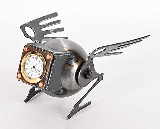 #2305 ~ Pike - Untitled - Winged Clock