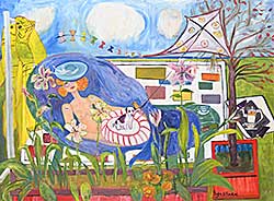 #2159 ~ Hawkins - Untitled - Paper Doll with a Kite