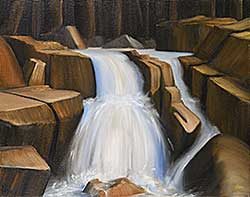 #2296 ~ Payan - Untitled - Waterfall on Brown Rock Ridge