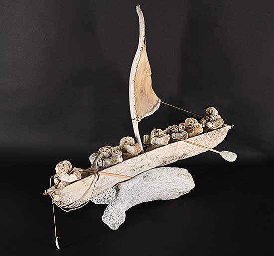 #1390 ~ School - Untitled - Seven Voyagers on Boat