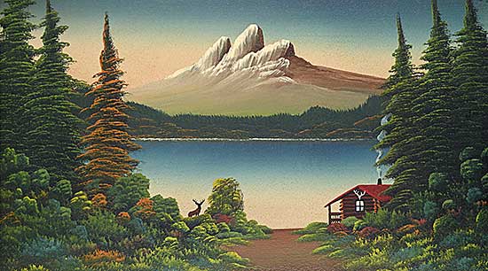 #1530 ~ Flexhaug - Untitled - Stag Outside the Cabin