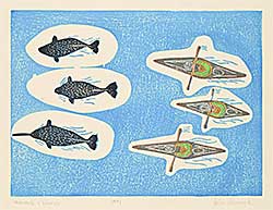 #1231 ~ Atagooyuk - Narwhale + Kayaks