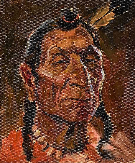 #216 ~ de Grandmaison - Untitled - Portrait of a Man with Feather