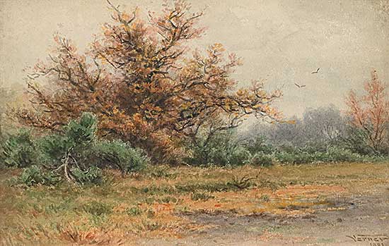 #555 ~ Verner - Untitled - Crimson and Grey