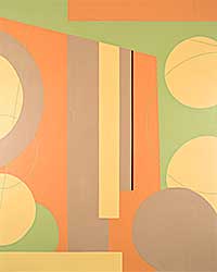 #406 ~ Maki - Untitled - Orange and Green Abstraction