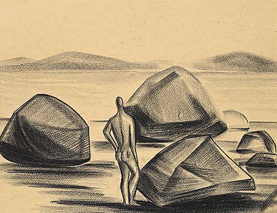#2321 ~ Robinson - Untitled - Figure and Stones
