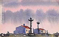 #2095 ~ Genn - Untitled - Village at Sunset