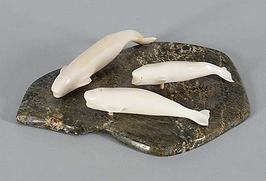 #1121 ~ Kadloo - Untitled - Three Beluga Whales