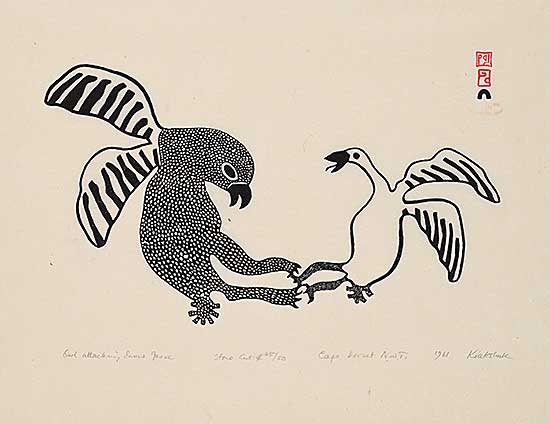 #1137 ~ Kiakshuk - Owl Attacking Snow Goose  #45/50