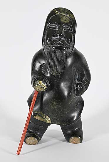 #1158 ~ Maniapik - Untitled - Bearded Man with Walking Stick