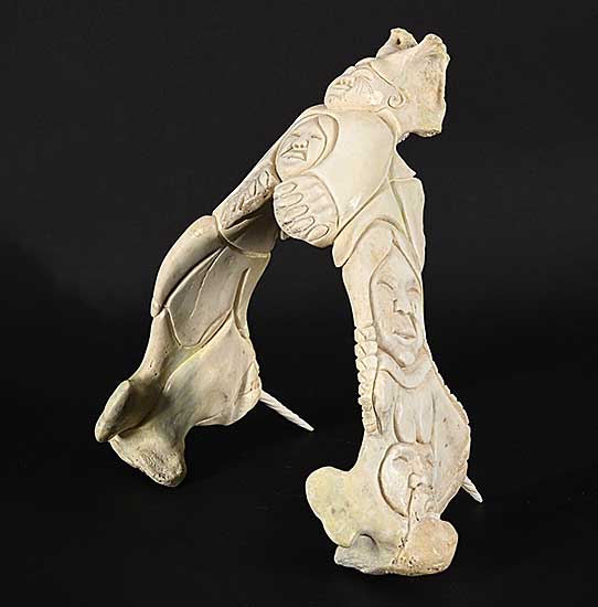 #1217 ~ Pee - Untitled - Walrus Jawbone Spirit Carving