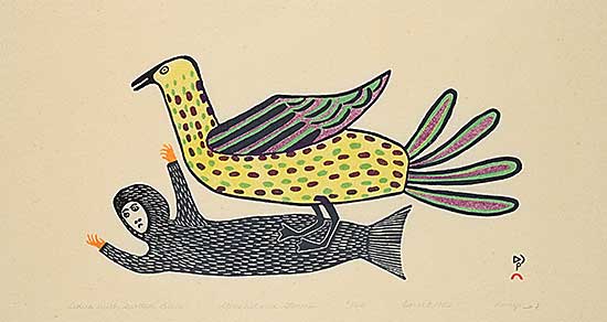 #1255 ~ Qinnuayuak - Sedna with Spotted Bird  #6/50