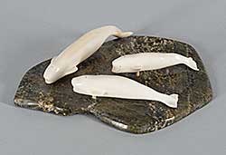 #1121 ~ Kadloo - Untitled - Three Beluga Whales