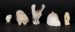 #1246 ~ Kayakjuak - Lot of Five Small Inuit Sculptures