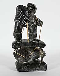 #1348 ~ Quqqasiq - Untitled - Man Catching Seal