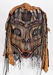 #1119 ~ Foley - Untitled - Brown and Burgundy Mask