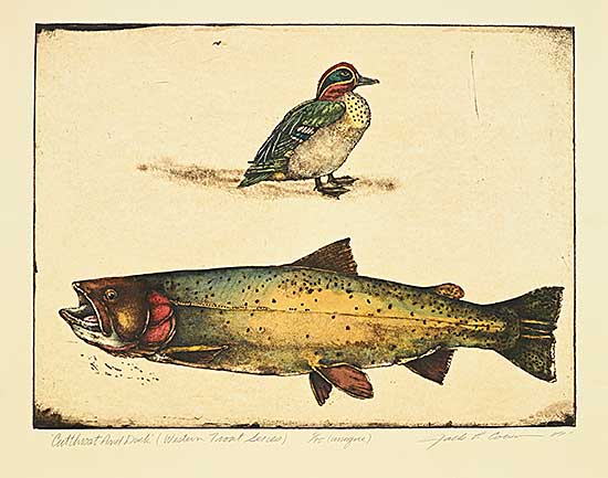 #1071 ~ Cowin - Cutthroat and Duck [Western Trout Series]  #5/15 [Unique]