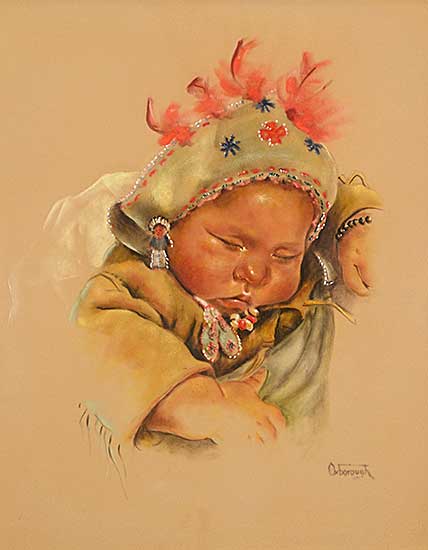#1237 ~ Oxborough - Untitled - Buckskin Baby with Orange Feathers