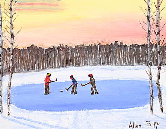 #1303 ~ Sapp - Untitled - Hockey at Sunset