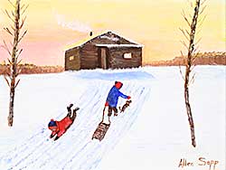 #1304 ~ Sapp - Untitled - Sledding with the Pooch