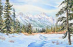 #1509 ~ Barry - Untitled - Mountains and River in the Snow