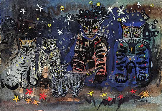 #106 ~ Mitchell - Untitled - Group of Cats