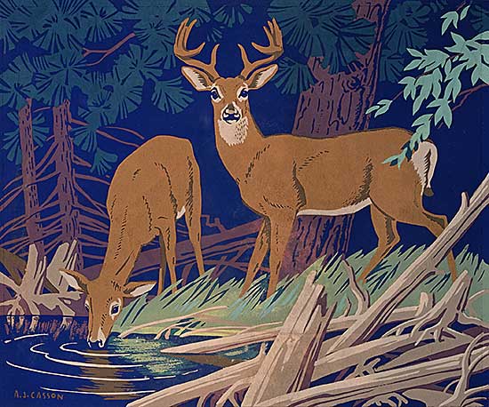 #519 ~ Casson - Untitled - Drinking Deer