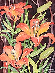 #510 ~ Brown - Untitled - Tiger Lilies