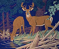 #519 ~ Casson - Untitled - Drinking Deer