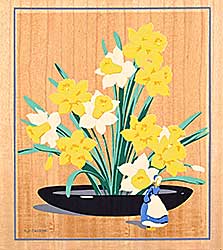 #2058 ~ Casson - Untitled - Daffodils with Delph Figure