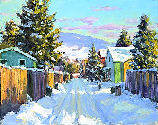 #2142 ~ Hedrick - Untitled - Back Alley in Winter