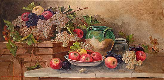 #2284 ~ Romagnoli - Untitled - Still Life with Grapes and Apples