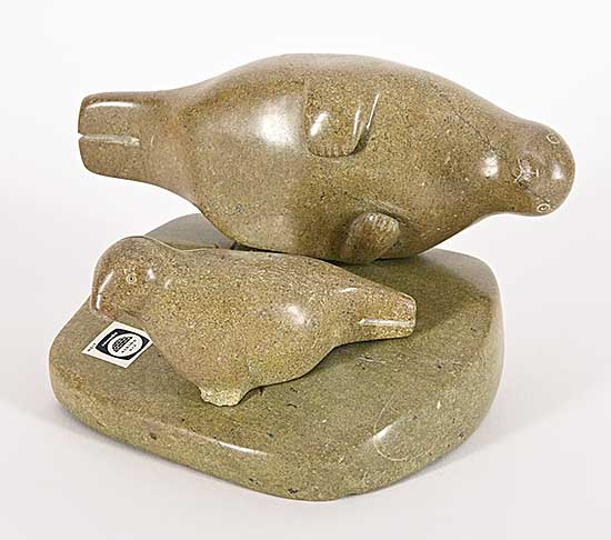 #1260 ~ Tikivik - Untitled - Two Seals on Rock