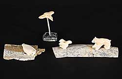 #1193 ~ School - Untitled - Three Small Bone and Stone Sculptures