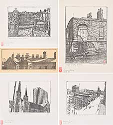 #1311 ~ Berman - Untitled - Lot of Five Building Prints