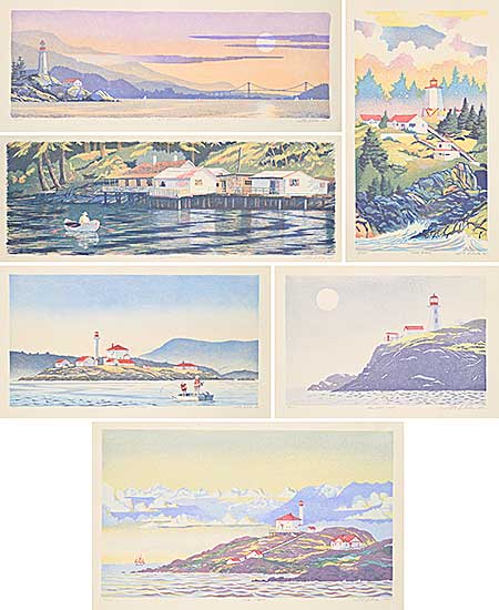 #1407 ~ Scholes - Untitled - Lot of Six Coastal Prints