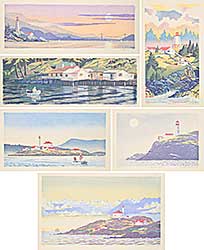 #1407 ~ Scholes - Untitled - Lot of Six Coastal Prints