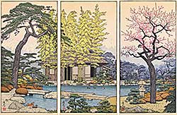 #1445 ~ Yoshida - The Garden of the Three Friends [Triptych]