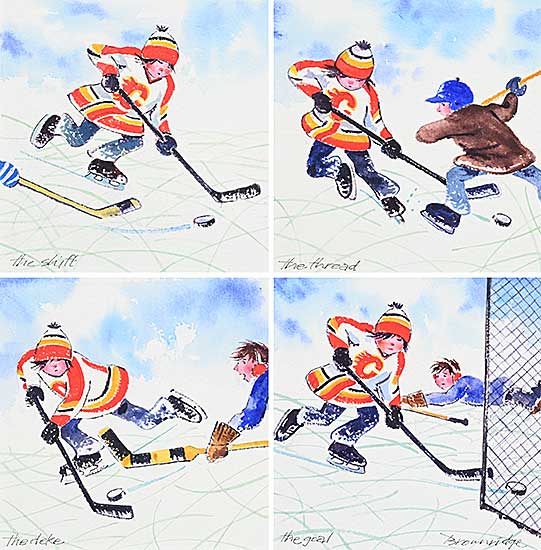 #2043 ~ Brownridge - The Hotshot: The Shift, The Thread, The Deke, The Goal [Quadriptych]