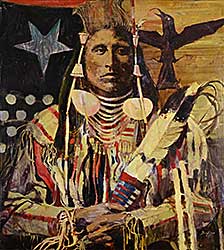 #2032 ~ Boyle - Untitled - Portrait of a Man with Bird and Stars