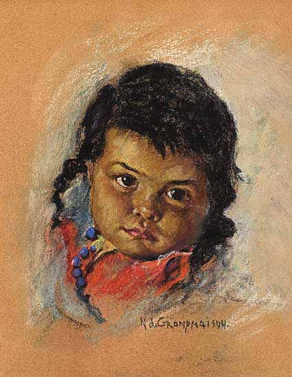 #2094 ~ de Grandmaison - Untitled - Child with Blue Necklace
