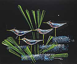 #2178 ~ Hurley - Untitled - Birds in the Reeds
