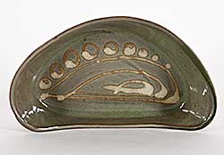 #2225 ~ Lindoe - Untitled - Moss Dish with Abstract Design
