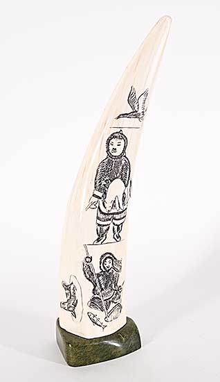 #1302 ~ Kootoo - Untitled - Hunter's Life Scrimshaw