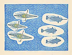 #1230 ~ Atagooyuk - Narwhale + Kayak  #Artist's Proof