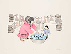#1352 ~ Okheena - Drying Fish  #Artist's Proof