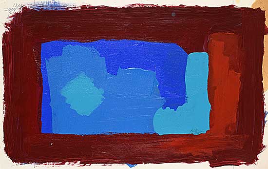#1574 ~ Patten - Untitled - Blue on Maroon